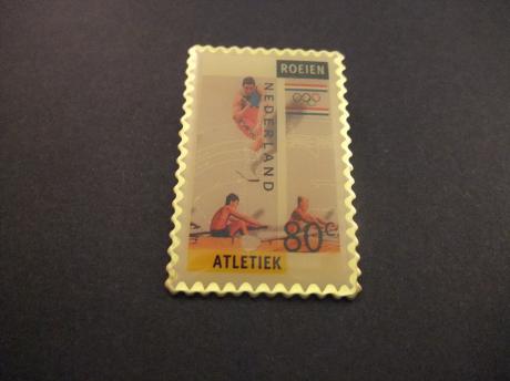 Atletiek -roeien Olympische Spelen  postzegel